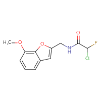 Chemical structure of 2-chloro-2-fluoro-N-[(7-methoxy-1-benzofuran-2-yl)methyl]acetamide - CSSB21332169427