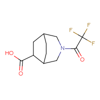 Chemical structure of 3-(2,2,2-trifluoroacetyl)-3-azabicyclo[3.2.2]nonane-6-carboxylic acid - CSSB00153821671