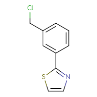 Chemical structure of 2-[3-(chloromethyl)phenyl]-1,3-thiazole - CSSB00000069076
