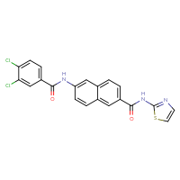 Chemical structure of 6-(3,4-dichlorobenzamido)-N-(1,3-thiazol-2-yl)naphthalene-2-carboxamide - CSSB00161108295