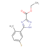 Chemical structure of ethyl 5-(5-fluoro-2-methylphenyl)-1H-1,2,4-triazole-3-carboxylate - CSSB00008099512