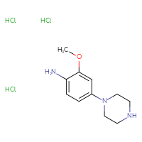 Chemical structure of 2-methoxy-4-(piperazin-1-yl)aniline trihydrochloride - CSSB00134615847