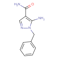 Chemical structure of 5-amino-1-benzyl-1H-pyrazole-4-carboxamide - CSSB00000216522