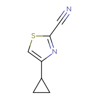 Chemical structure of 4-cyclopropyl-1,3-thiazole-2-carbonitrile - CSSB00009878970