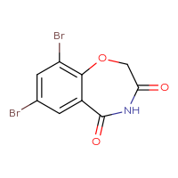 Chemical structure of 7,9-dibromo-2,3,4,5-tetrahydro-1,4-benzoxazepine-3,5-dione - CSSB00010175912