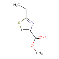 Chemical structure of methyl 2-ethyl-1,3-thiazole-4-carboxylate - CSSB00013009761