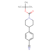 Chemical structure of tert-butyl 4-(4-cyanophenyl)piperidine-1-carboxylate - CSSB00010238770