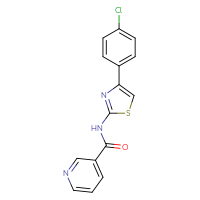 Chemical structure of N-[4-(4-chlorophenyl)-1,3-thiazol-2-yl]pyridine-3-carboxamide - CSSB00104752486