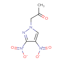Chemical structure of 1-(3,4-dinitro-1H-pyrazol-1-yl)propan-2-one - CSSB00009996289