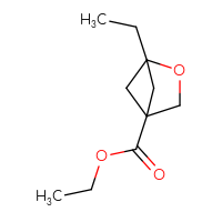 Chemical structure of ethyl 1-ethyl-2-oxabicyclo[2.1.1]hexane-4-carboxylate - CSSB07099246319