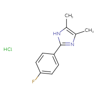 Chemical structure of 2-(4-fluorophenyl)-4,5-dimethyl-1H-imidazole hydrochloride - CSSB00160561649