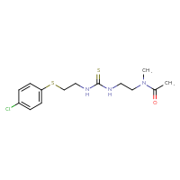 Chemical structure of N-{2-[({2-[(4-chlorophenyl)sulfanyl]ethyl}carbamothioyl)amino]ethyl}-N-methylacetamide - CSSB21432530002