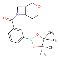 Chemical structure of 7-[3-(4,4,5,5-tetramethyl-1,3,2-dioxaborolan-2-yl)benzoyl]-3-oxa-7-azabicyclo[4.2.0]octane - CSSB02229496728