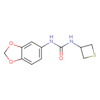 Chemical structure of 1-(2H-1,3-benzodioxol-5-yl)-3-(thietan-3-yl)urea - CSSB01997983500