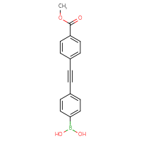 Chemical structure of (4-{2-[4-(methoxycarbonyl)phenyl]ethynyl}phenyl)boronic acid - CSSB06454646305