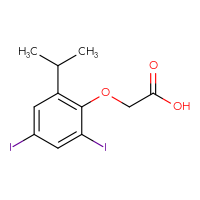 Chemical structure of 2-[2,4-diiodo-6-(propan-2-yl)phenoxy]acetic acid - CSSB21432451766