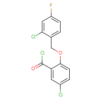 Chemical structure of 5-chloro-2-[(2-chloro-4-fluorophenyl)methoxy]benzoyl chloride - CSSB00020597142