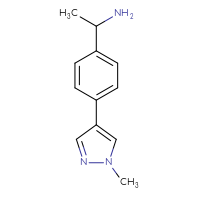 Chemical structure of 1-[4-(1-methyl-1H-pyrazol-4-yl)phenyl]ethan-1-amine - CSSB00011400104