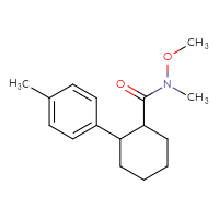 Chemical structure of N-methoxy-N-methyl-2-(4-methylphenyl)cyclohexane-1-carboxamide - CSSB05302673552