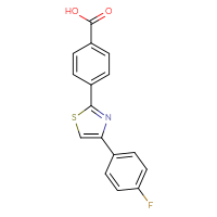 Chemical structure of 4-[4-(4-fluorophenyl)-1,3-thiazol-2-yl]benzoic acid - CSSB00025730036