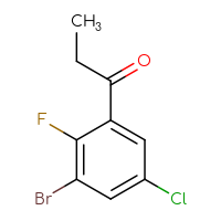 Chemical structure of 1-(3-bromo-5-chloro-2-fluorophenyl)propan-1-one - CSSB03439575641