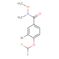 Chemical structure of 3-bromo-4-(difluoromethoxy)-N-methoxy-N-methylbenzamide - CSSB01999625845