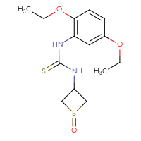 Chemical structure of 1-(2,5-diethoxyphenyl)-3-(1-oxo-1λ⁴-thietan-3-yl)thiourea - CSSB21432518576
