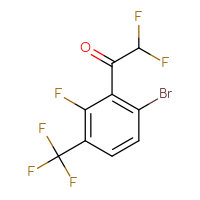 Chemical structure of 1-[6-bromo-2-fluoro-3-(trifluoromethyl)phenyl]-2,2-difluoroethan-1-one - CSSB21103684638