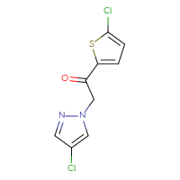 Chemical structure of 2-(4-chloro-1H-pyrazol-1-yl)-1-(5-chlorothiophen-2-yl)ethan-1-one - CSSB00011398099