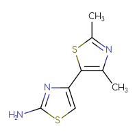Chemical structure of 4-(2,4-dimethyl-1,3-thiazol-5-yl)-1,3-thiazol-2-amine - CSSB00000740514