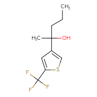 Chemical structure of 2-[5-(trifluoromethyl)thiophen-3-yl]pentan-2-ol - CSSB00022963992
