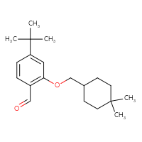 Chemical structure of 4-tert-butyl-2-[(4,4-dimethylcyclohexyl)methoxy]benzaldehyde - CSSB21414495506