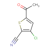 Chemical structure of 5-acetyl-3-chlorothiophene-2-carbonitrile - CSSB06358976985