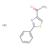 Chemical structure of 1-(2-phenyl-1,3-thiazol-4-yl)ethan-1-one hydrobromide - CSSB00015205538