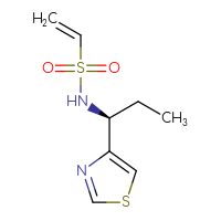 Chemical structure of N-[(1S)-1-(1,3-thiazol-4-yl)propyl]ethene-1-sulfonamide - CSSB20697195306