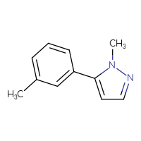 Chemical structure of 1-methyl-5-(3-methylphenyl)-1H-pyrazole - CSSB00052694345