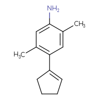 Chemical structure of 4-(cyclopent-1-en-1-yl)-2,5-dimethylaniline - CSSB02130713675