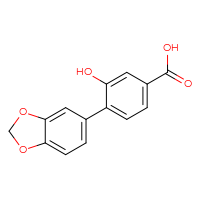 Chemical structure of 4-(2H-1,3-benzodioxol-5-yl)-3-hydroxybenzoic acid - CSSB01581322805
