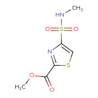 Chemical structure of methyl 4-(methylsulfamoyl)-1,3-thiazole-2-carboxylate - CSSB21043412426