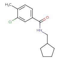 Chemical structure of 3-chloro-N-(cyclopentylmethyl)-4-methylbenzamide - CSSB01997958951