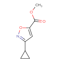 Chemical structure of methyl 3-cyclopropyl-1,2-oxazole-5-carboxylate - CSSB00015438432
