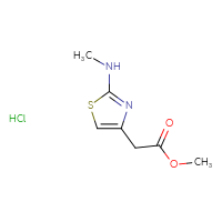 Chemical structure of methyl 2-[2-(methylamino)-1,3-thiazol-4-yl]acetate hydrochloride - CSSB00000755996