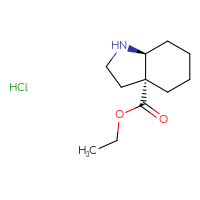 Chemical structure of ethyl (3aR,7aS)-octahydro-1H-indole-3a-carboxylate hydrochloride - CSSB02495339590