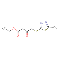 Chemical structure of ethyl 4-[(5-methyl-1,3,4-thiadiazol-2-yl)sulfanyl]-3-oxobutanoate - CSSB00000151340