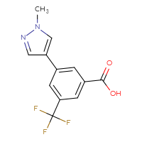 Chemical structure of 3-(1-methyl-1H-pyrazol-4-yl)-5-(trifluoromethyl)benzoic acid - CSSB00132307342