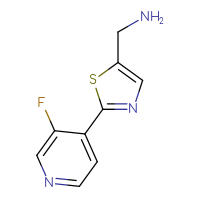 Chemical structure of 1-[2-(3-fluoropyridin-4-yl)-1,3-thiazol-5-yl]methanamine - CSSB00012969969