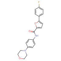 Chemical structure of 5-(4-fluorophenyl)-N-[4-(morpholin-4-yl)phenyl]furan-2-carboxamide - CSSB00026678188