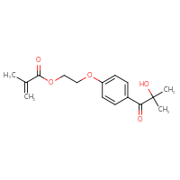 Chemical structure of 2-[4-(2-hydroxy-2-methylpropanoyl)phenoxy]ethyl 2-methylprop-2-enoate - CSSB21377148392