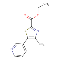 Chemical structure of ethyl 4-methyl-5-(pyridin-3-yl)-1,3-thiazole-2-carboxylate - CSSB02278061170