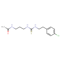 Chemical structure of N-[3-({[2-(4-chlorophenyl)ethyl]carbamothioyl}amino)propyl]acetamide - CSSB21432518283